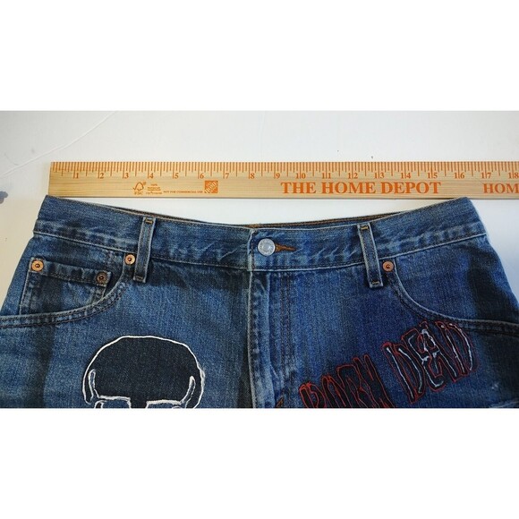 HOT PANTS SHORT Shorts Denim Levi Sz 14 Cutoff Frayed Hippie Distressed VTG - Picture 7 of 8